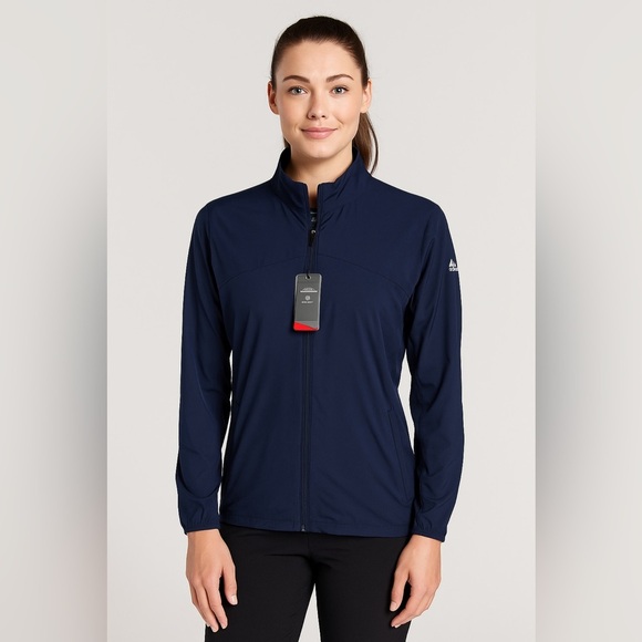 NWT SUN MOUNTAIN SUMMIT LIGHT JACKET Women’s Sz M Navy Windproof Water Repellent - Picture 1 of 11